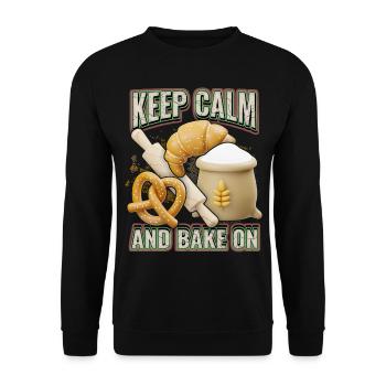 Brot backen, Bäcker, Bäckerei, 3d, lustiger Spruch - Unisex Pullover - Schwarz - Vorne - Alina (178cm) & Michal (187cm)