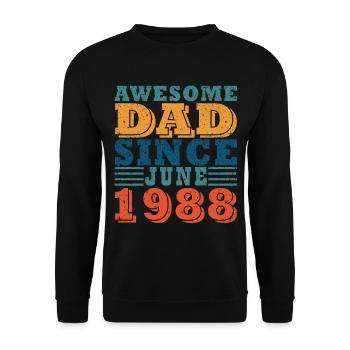 Geschenk Juni 1988 Geburtstag Juni 1988. Juni 1988 - Unisex Pullover - Schwarz - Vorne - Alina (178cm) & Michal (187cm)