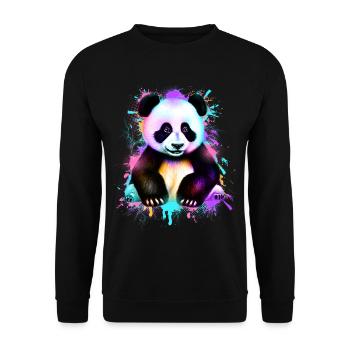 Panda - Sweat-shirt Unisexe - noir - Devant - Alina (178cm) & Michal (187cm)