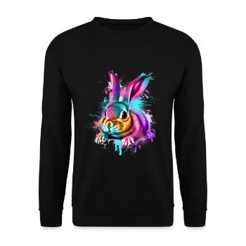 Rabbit Rabbit - Unisex Sweatshirt - black - Front - Alina (178cm) & Michal (187cm)