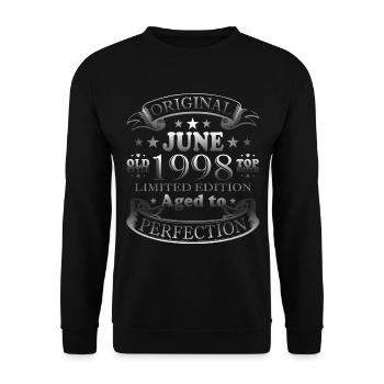 1998 Juin Édition Limitée 25e Tenue Anniversaire - Sweat-shirt Unisexe - noir - Devant - Alina (178cm) & Michal (187cm)