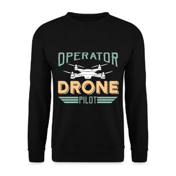 Drohne Pilot - Unisex Pullover - Schwarz - Vorne - Alina (178cm) & Michal (187cm)