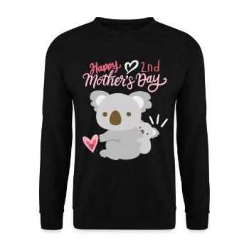 Bonne fête des mères, koala avec bébé, 2ème fête des mères - Sweat-shirt Unisexe - noir - Devant - Alina (178cm) & Michal (187cm)