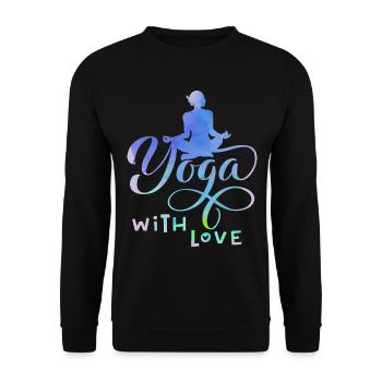 Yoga, Yoga-Motiv, Boho-Girl, Yoga-Pose, Spruch - Unisex Pullover - Schwarz - Vorne - Alina (178cm) & Michal (187cm)