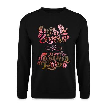 Mr & Mrs, Love-Love, Wedding, Wedding Typography - Unisex Sweatshirt - black - Front - Alina (178cm) & Michal (187cm)