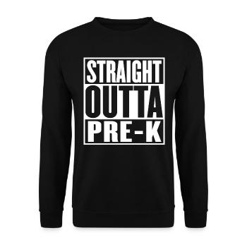 Straight Outta Pre Kindergarten Graduation Funny - Unisex Sweatshirt - black - Front - Alina (178cm) & Michal (187cm)