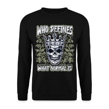 Laughing skull, skull, biker motif - Unisex Sweatshirt - black - Front - Alina (178cm) & Michal (187cm)