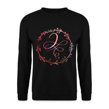 Monogram, Letter J, Calligraphy Ornament - Unisex Sweatshirt - black - Front - Alina (178cm) & Michal (187cm)