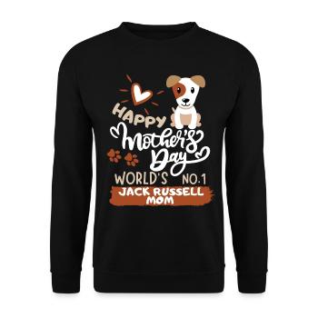 Mother's Day Jack-Russell Mom, Muttertag Geschenk - Unisex Pullover - Schwarz - Vorne - Alina (178cm) & Michal (187cm)
