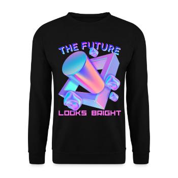 Futuristic shape, future design, funny saying - Unisex Sweatshirt - black - Front - Alina (178cm) & Michal (187cm)