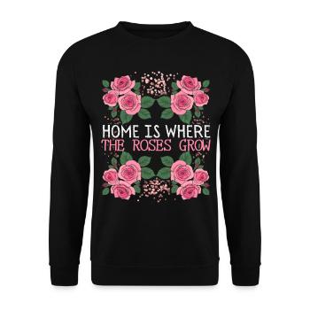 Vintage Roses, Roses Decor, Funny Saying - Unisex Sweatshirt - black - Front - Alina (178cm) & Michal (187cm)