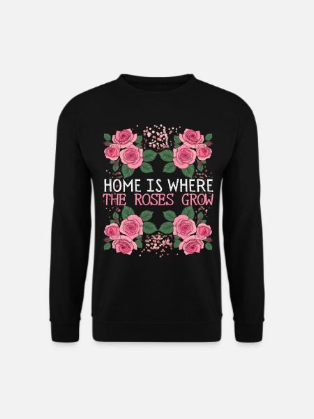 Vintage-Rosen, Rosen-Dekor, lustiger Spruch - Unisex Pullover - Schwarz
