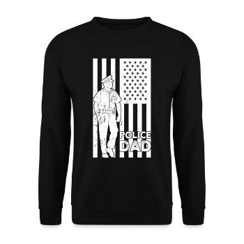 Father & Policeman - dad Tshirt / Gift cool - Unisex Sweatshirt - black - Front - Alina (178cm) & Michal (187cm)