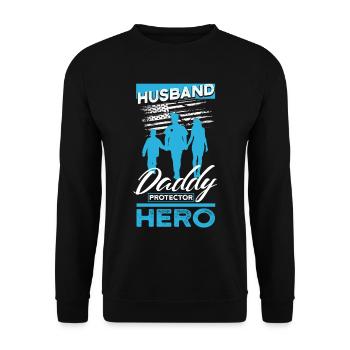 Policeman Daddy Husband Hero - Unisex Sweatshirt - black - Front - Alina (178cm) & Michal (187cm)