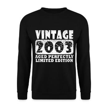 2003 20th birthday - Unisex Sweatshirt - black - Front - Alina (178cm) & Michal (187cm)