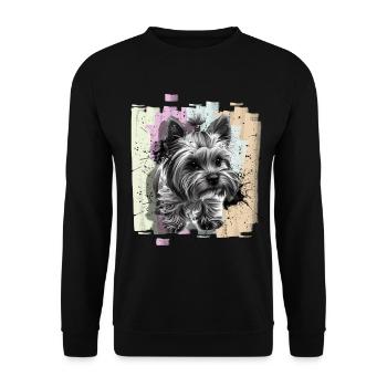 Yorkshire Terrier - Unisex Pullover - Schwarz - Vorne - Alina (178cm) & Michal (187cm)