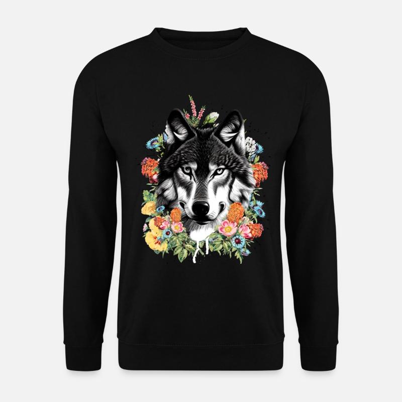 Wolf - Unisex Pullover - Schwarz