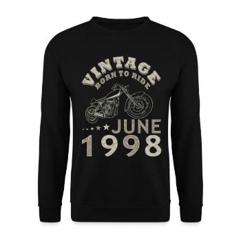 Biker Motorrad Juni 1998 25 Jahre Spruch - Unisex Sweatshirt - black - Front - Alina (178cm) & Michal (187cm)