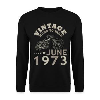 Moto motard Juin 1973 50 ans de dicton - Sweat-shirt Unisexe - noir - Devant - Alina (178cm) & Michal (187cm)