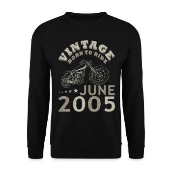 Motard moto juin 2005 18 ans disant - Sweat-shirt Unisexe - noir - Devant - Alina (178cm) & Michal (187cm)