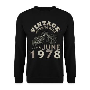 Biker Motorrad Juni 1978 45 Jahre Spruch - Unisex Sweatshirt - black - Front - Alina (178cm) & Michal (187cm)
