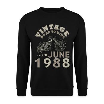Biker Motorrad Juni 1988 35 Jahre Spruch - Unisex Sweatshirt - black - Front - Alina (178cm) & Michal (187cm)