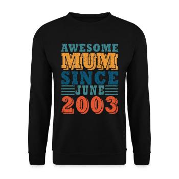 Maman Juin 2003 Millésime - Sweat-shirt Unisexe - noir - Devant - Alina (178cm) & Michal (187cm)