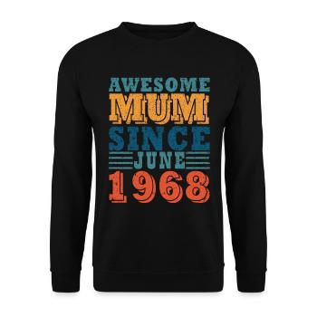 Mum June 1968 Vintage - Unisex Sweatshirt - black - Front - Alina (178cm) & Michal (187cm)