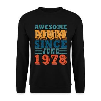 Mère Juin 1978 Naissance - Sweat-shirt Unisexe - noir - Devant - Alina (178cm) & Michal (187cm)