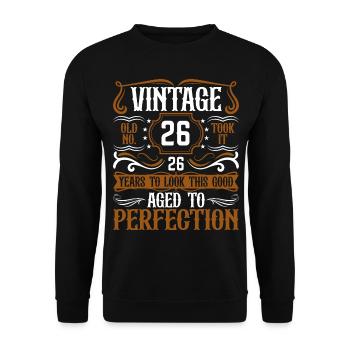 26th Birthday Vintage Retro - Unisex Sweatshirt - black - Front - Alina (178cm) & Michal (187cm)