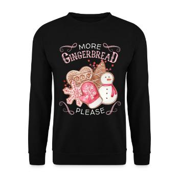 Gingerbread, gingerbread gingerbread, funny saying - Unisex Sweatshirt - black - Front - Alina (178cm) & Michal (187cm)