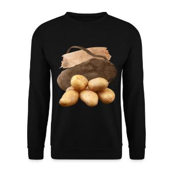 Potato, Potato Design, Vegan Potatoes - Unisex Sweatshirt - black - Front - Alina (178cm) & Michal (187cm)