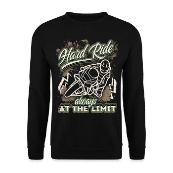 Motorradfahrer, Biker Design lustiger Spruch - Unisex Pullover - Schwarz - Vorne - Alina (178cm) & Michal (187cm)