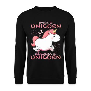 Kawaii Unicorn, Unicorns, Funny Saying - Unisex Sweatshirt - black - Front - Alina (178cm) & Michal (187cm)