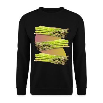 Spargel, grüner Spargel - Unisex Pullover - Schwarz - Vorne - Alina (178cm) & Michal (187cm)