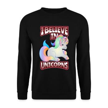 Unicorn, Kawaii Unicorns, funny saying - Unisex Sweatshirt - black - Front - Alina (178cm) & Michal (187cm)