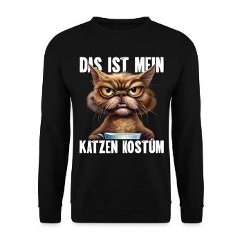 Das Ist Mein Katzen Kostüm - Unisex Pullover - Schwarz - Vorne - Alina (178cm) & Michal (187cm)