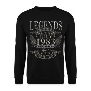 Juillet 1983 | Anniversaire 1983 Millésime Juillet - Sweat-shirt Unisexe - noir - Devant - Alina (178cm) & Michal (187cm)