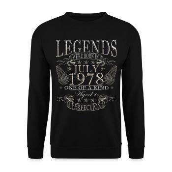 July 1978 July Birthday Present July 1978 - Unisex Sweatshirt - black - Front - Alina (178cm) & Michal (187cm)