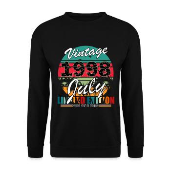 July 1998 July Birthday Present July 1998 - Unisex Sweatshirt - black - Front - Alina (178cm) & Michal (187cm)