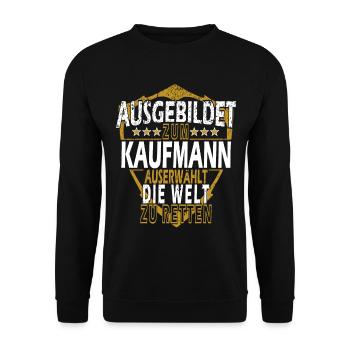 Einzelhandel Kaufmann Kauffrau lustige Verkäufer - Unisex Pullover - Schwarz - Vorne - Alina (178cm) & Michal (187cm)