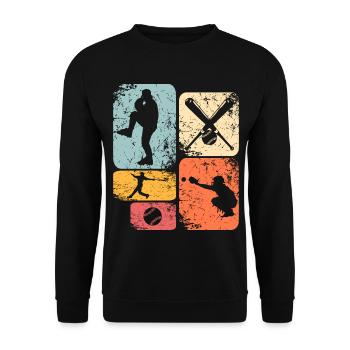 Base-ball - Sweat-shirt Unisexe - noir - Devant - Alina (178cm) & Michal (187cm)
