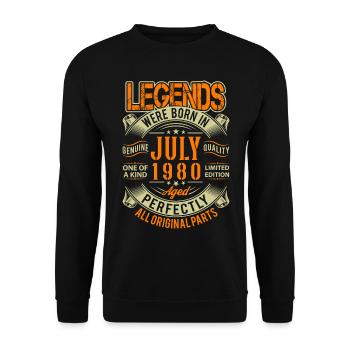 1980 Juli Geburtstag Legende - Unisex Pullover - Schwarz - Vorne - Alina (178cm) & Michal (187cm)
