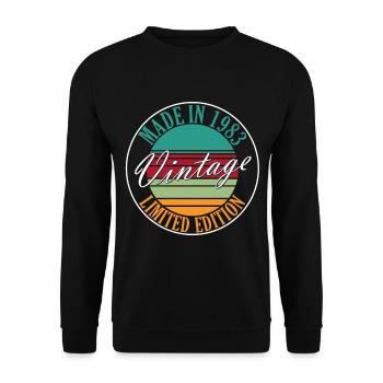 Made in 1983 Vintage Vintage Retro Birthday - Unisex Sweatshirt - black - Front - Alina (178cm) & Michal (187cm)