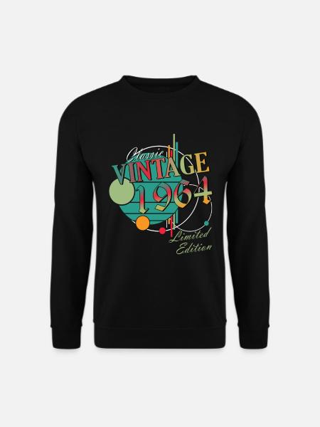 Jahrgang 1964 Vintage Retro Geburtstag Geschenk - Unisex Pullover - Schwarz
