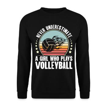 Volleyball - Unisex Sweatshirt - black - Front - Alina (178cm) & Michal (187cm)