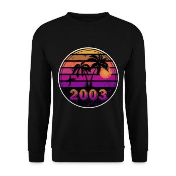 Jahrgang 2003 - Unisex Pullover - Schwarz - Vorne - Alina (178cm) & Michal (187cm)