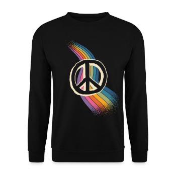 Peace Love - Unisex Pullover - Schwarz - Vorne - Alina (178cm) & Michal (187cm)