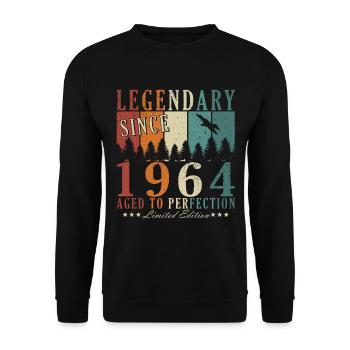 59e anniversaire Homme né en 1964 Légende - Sweat-shirt Unisexe - noir - Devant - Alina (178cm) & Michal (187cm)