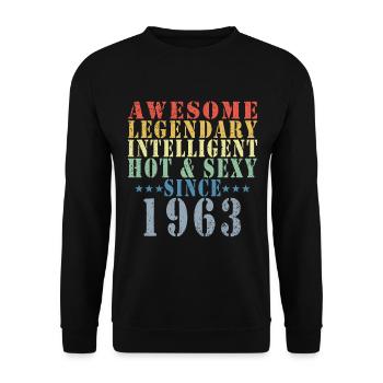 Génial depuis 1963 - Sweat-shirt Unisexe - noir - Devant - Alina (178cm) & Michal (187cm)